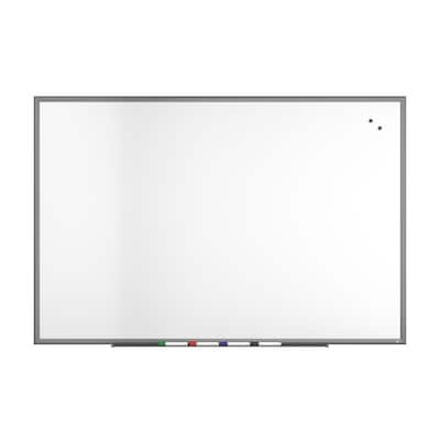 TRU RED™ Magnetic Porcelain Dry Erase Board, Gunmetal Frame, 6 x 4 (TR61187)