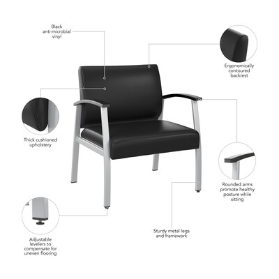 Bush Business Furniture Arrive Vinyl Bariatric Guest Chair, Black (CH3902BVL-03)