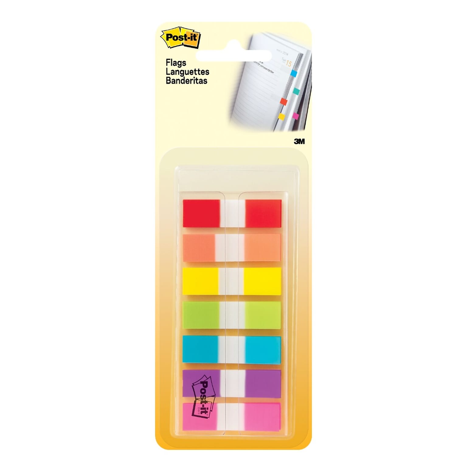 Post-it® Flags, .47 x 1.7, Assorted Colors, 190 Flags (683-7CF)