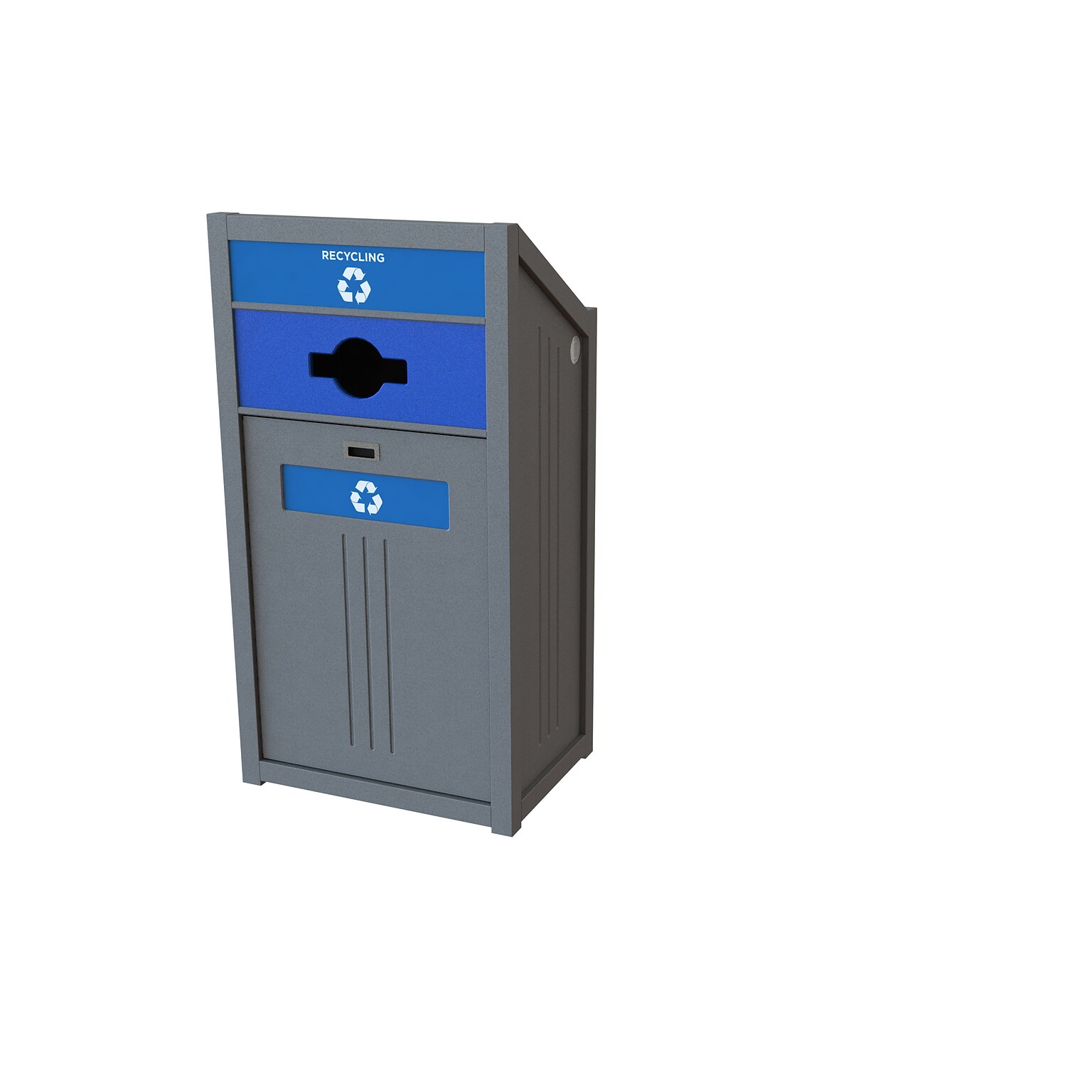 CleanRiver PTZ Plastic Recycling Bin, 36 Gallon, Gray (PTZ36-1-R-GY)