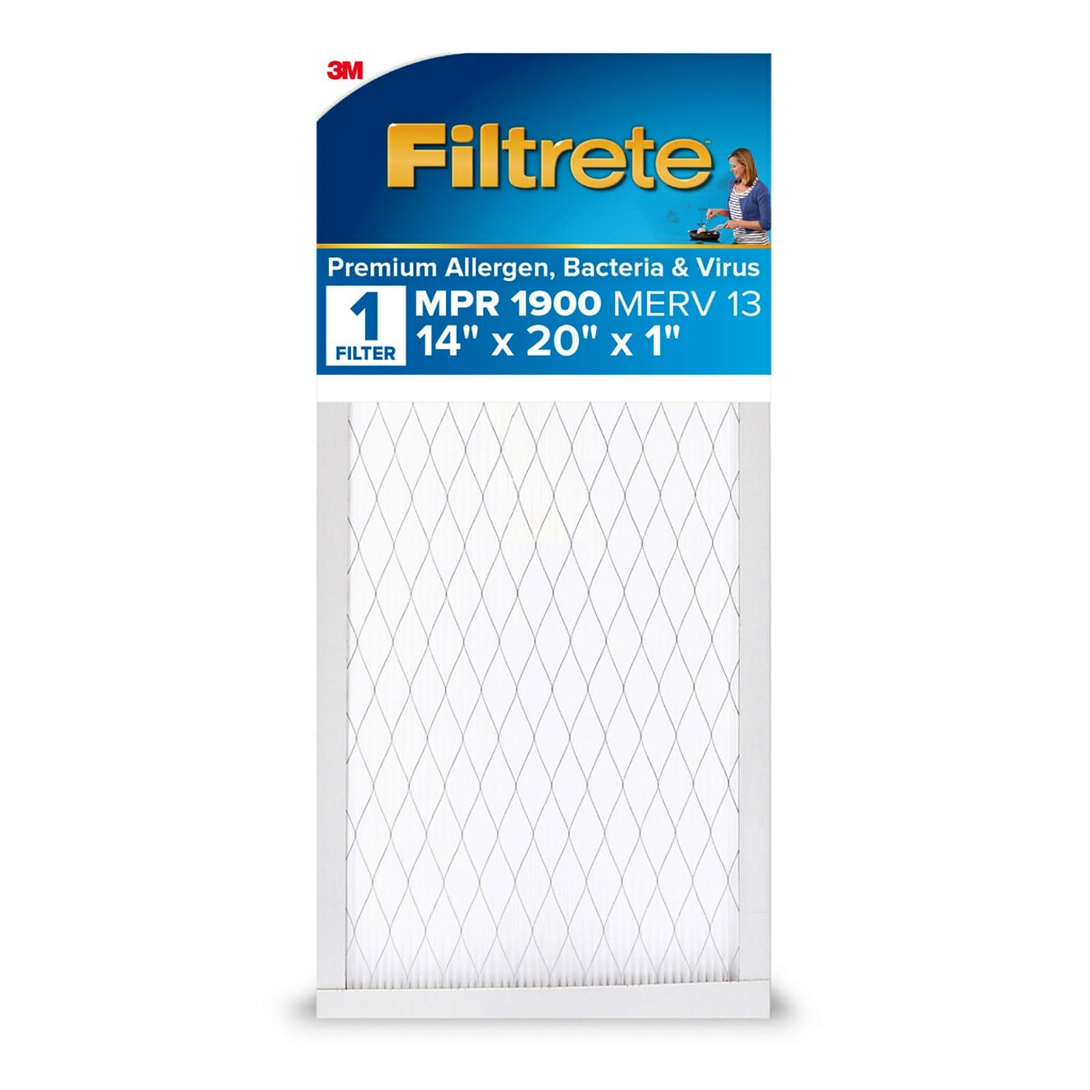 Filtrete High Performance Air Filter, 1900 MPR, 14 x 20 x 1, 4/Carton (UA05-4)