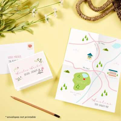 Avery Quarter-Fold Greeting Cards with Envelopes, 4.25" x 5.5", Matte White, Inkjet, 20/Pack (03266)