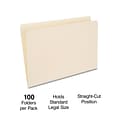 Staples® File Folders, Straight Cut, Legal Size, Manila, 100/Box (TR116889)