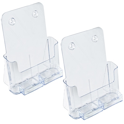 Azar 8.5 x 11 Brochure Holder, Desktop/Countertop, Vertical/Horizontal, Acrylic, Clear, 2/Pack (252387-2PK)