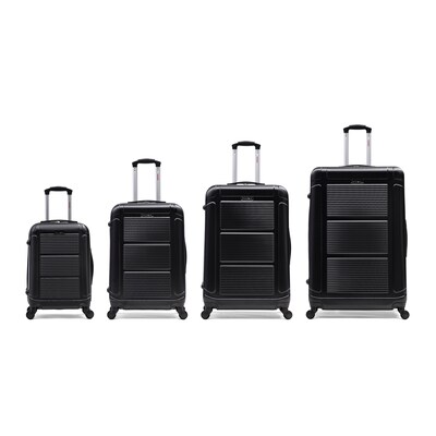 InUSA Pilot 4-Piece Hardside Spinner Luggage Set, TSA Checkpoint Friendly, Coal (IUPILSMLXL-COA)