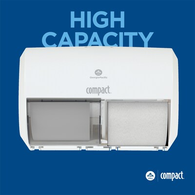 Georgia-Pacific Compact 2-Roll Side-by-Side Coreless Toilet Paper Dispenser, White (56797A)