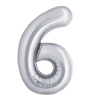 Party City (Air-Filled) 16 #6 Foil Balloon, Silver, 2/Pack (AM60050257-18)
