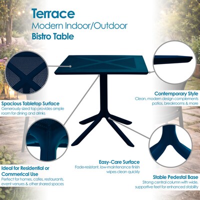 Regency Niche Terrace 5-Piece Square Dining Set, 31.5"D x 31.5"W, Coastal Navy (TOB3131NV41NV)