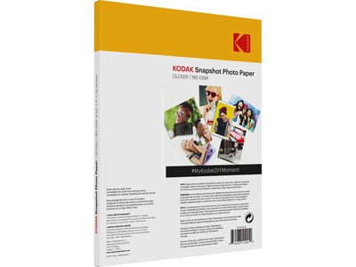 Kodak Snapshot Glossy Photo Paper, 8.5" x 11", 50 Sheets/Pack (41301)