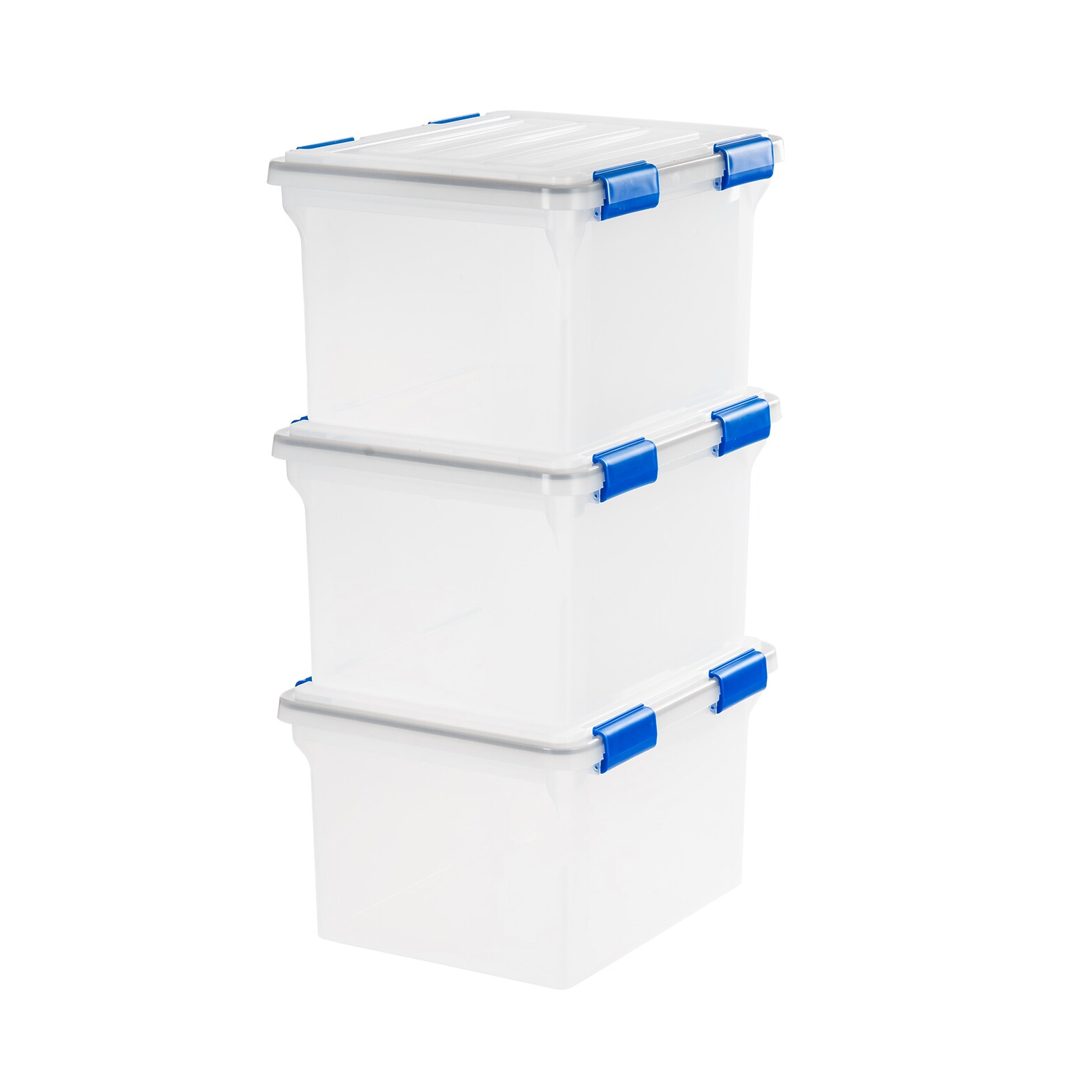 Iris WeatherPro Plastic File Box Latch Lid, Letter/Legal Size, Clear, 6/Carton (110601CT)