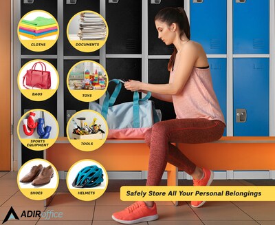 AdirOffice 72'' 2-Tier Blue Storage Locker (629-202-BLU)