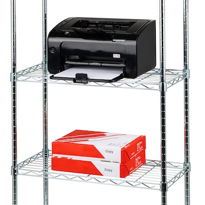 Mind Reader 4 Shelf Adjustable Garage Shelving, 11.75"W, Chrome Plate (4TSHELVU-SIL)
