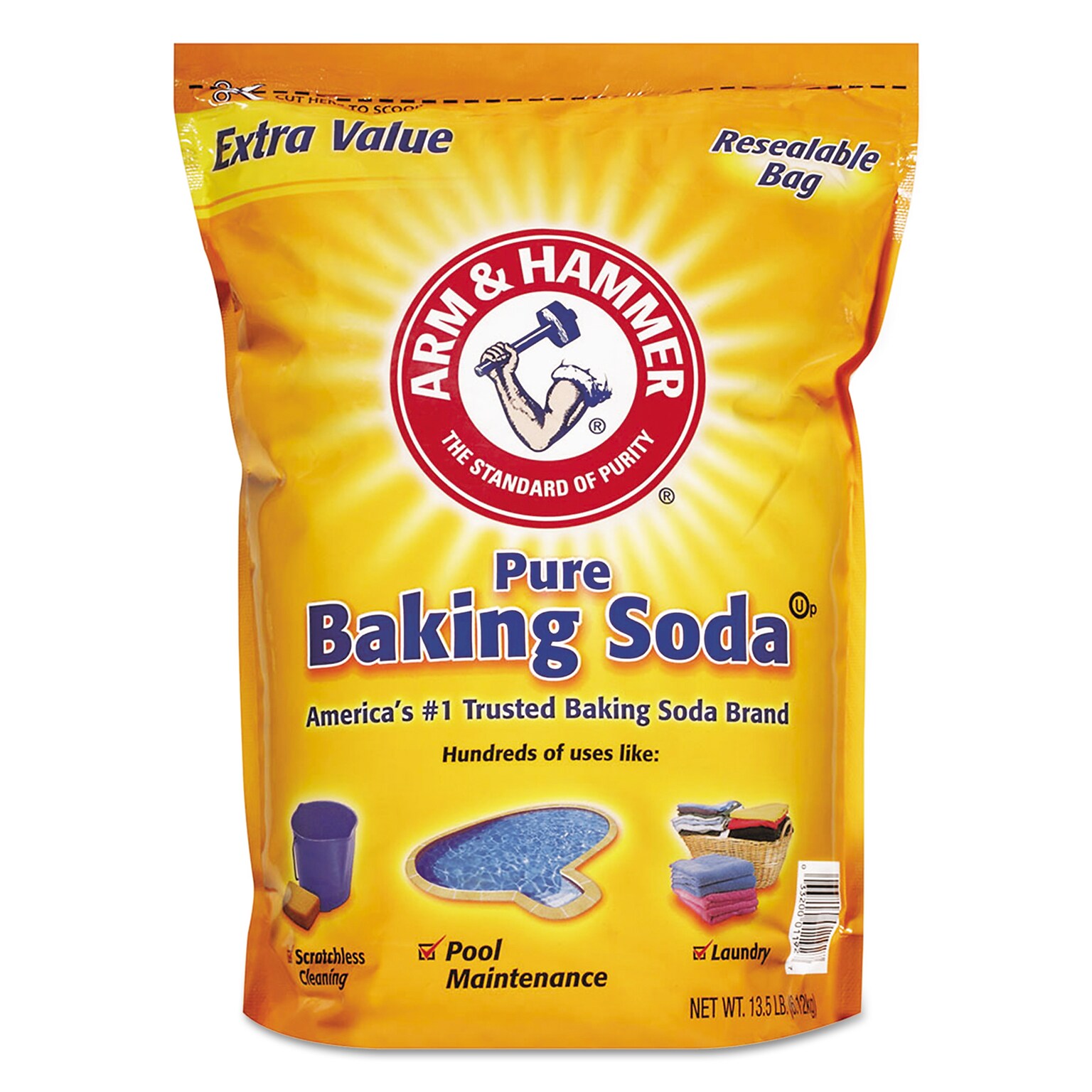 Arm & Hammer Extra Value Pure Baking Soda, Original Scent, 13.5 lbs. (CDC3320001961)