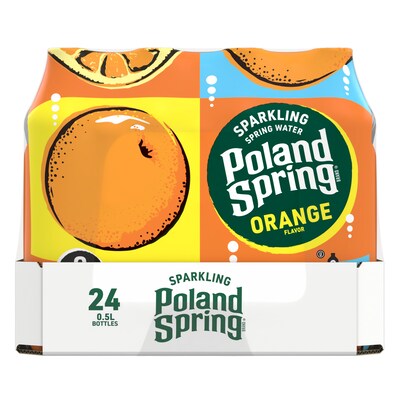 Poland Spring Orange Flavored Sparkling Water, 16.9 oz., 24/Carton (12349571/122060)