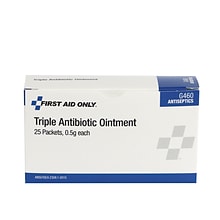 First Aid Only Triple Antibiotic Ointment Packets, 0.03 oz., 25/Box (G460)