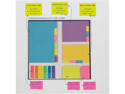 Better Office Notes Combo Pack, Assorted Colors, 400 Sheet/Pad, 5 Pads/Pack (66500)