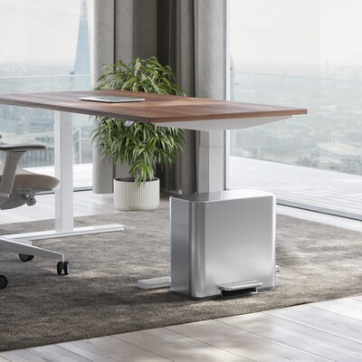 simplehuman 15L Mini Office Recycler with Liner Pocket, Brushed Stainless Steel, Indoor Step Trash Can, 4 Gallons (CW2120)