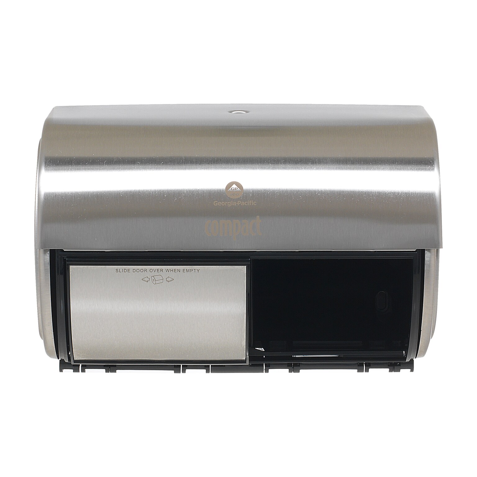 Compact 2-Roll Side-by-Side Coreless Toilet Paper Dispenser by GP PRO, Stainless (56798)