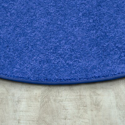 Joy Carpets Endurance Polyester 6 x 9 Oval Machine Tufted Rug, Royal Blue (80QQ-06)