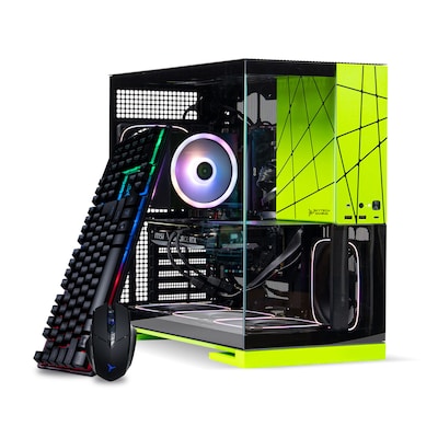 Skytech Viper Gaming Desktop Computer, NVIDIA GeForce RTX 5060, AMD Ryzen 7 5700, 32GB RAM, 1TB SSD, Windows 11, Green