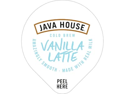 Java House French Vanilla Latte Cold Brew Coffee Pods, Medium Roast, 12/Carton (FC900L20)