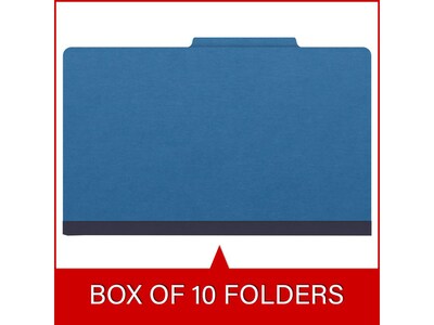 Medical Arts Press Pressboard Classification Folder, 2 Dividers, 2" Expansion, Legal Size, Royal Blue, 10/Box