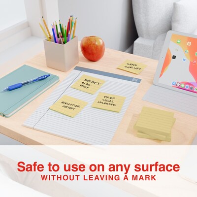Staples Sticky Notes, 3" x 3", Sunshine Collection, Lined, 100 Sheets/Pad, 12 Pads/Pack (ST62869)