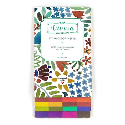 Viviva Watercolor Paint Colorsheet Pallettes, Assorted Colors, 16 Colors/Set (VIV276000)