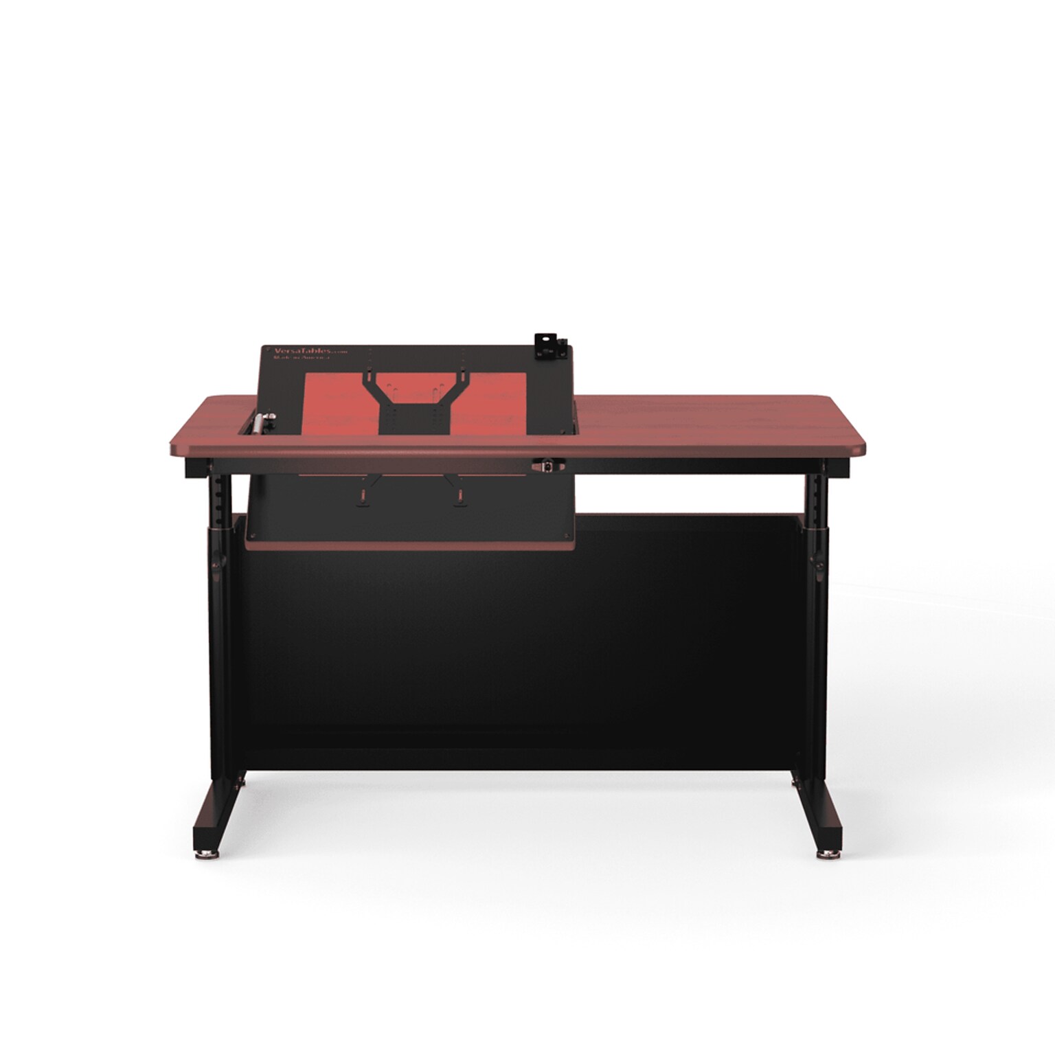 VersaDesk Revolution 48W Manual Adjustable Standing Computer Table, Cherry/Black (RST4830-BC)