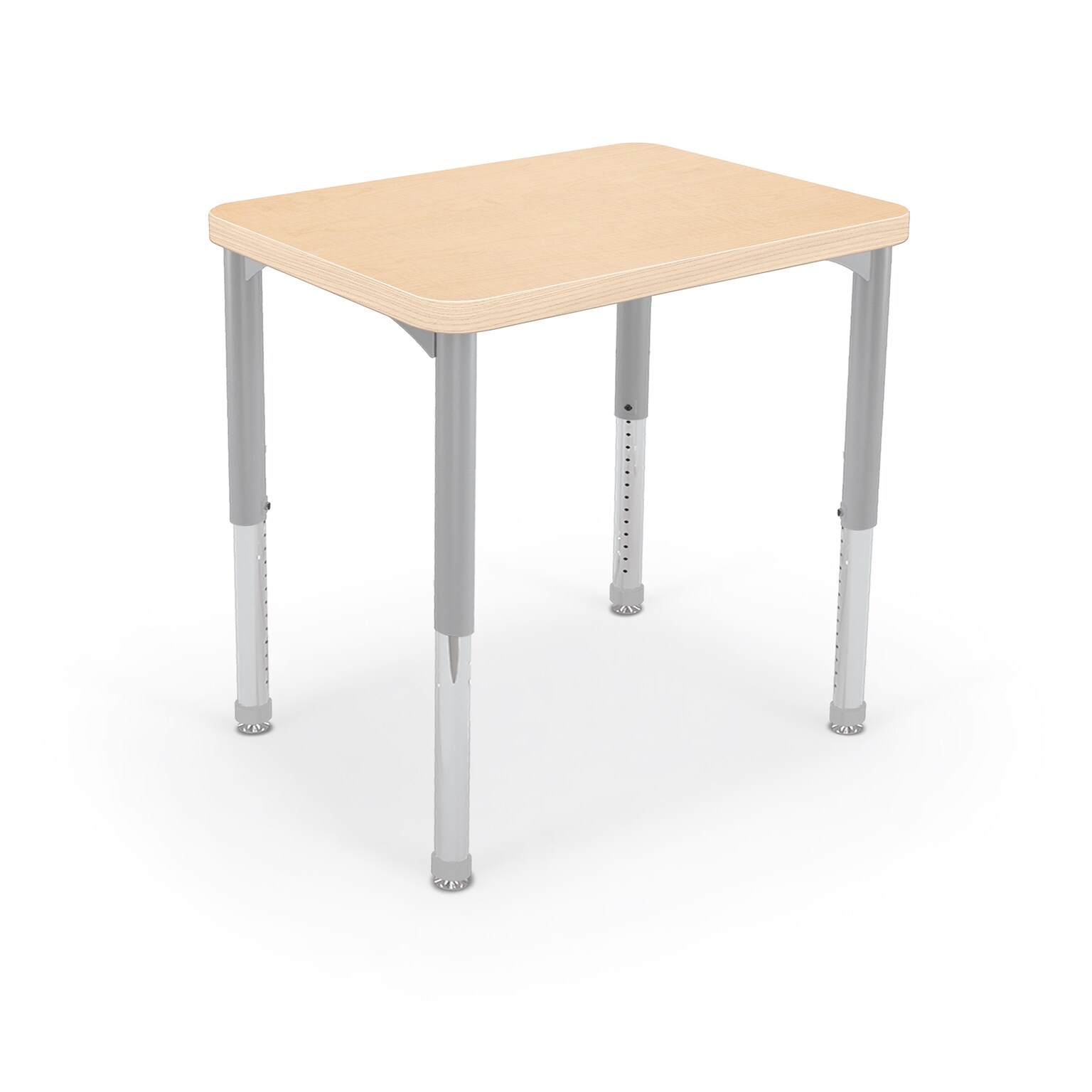MooreCo Hierarchy Rectangle Desk, 32W x 20D, Fusion Maple/Platinum Base (703673562836)