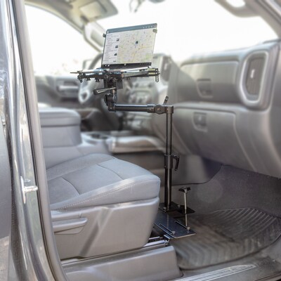 Mount-It! 19.68 x 4.25 Steel Adjustable Vehicle Laptop Mount with Universal Base, Black (MI-528)