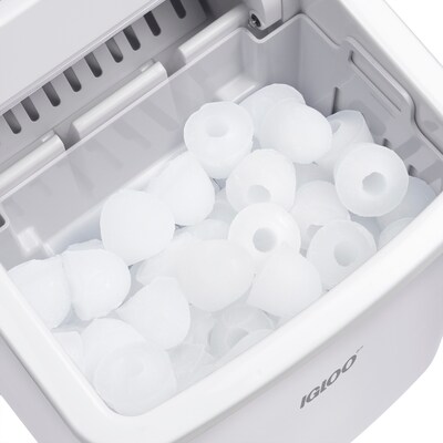 Igloo 26-Pound Automatic Self-Cleaning Portable Countertop Ice Maker Machine With Handle, White (IGLICEB26HNWH)