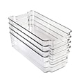 Honey-Can-Do Plastic Refrigerator Bin, Clear, 4/Set (KCH-09679)