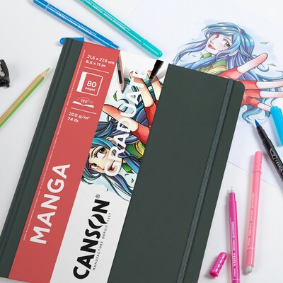 Canson Graduate Manga 8.5 x 11 Mixed Media Sketch Book, 40 Sheets/Book (MCX31200L036)