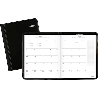 2027 AT-A-GLANCE Executive 9 x 11 Monthly Planner, Faux Leather Cover, Black (70-290-05-27)