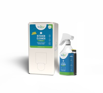 Simpleaf Clean Kitchen Cleaner & Degreaser with Easy Refill Bottle, Citrus Zest, 1 Gallon (S-KCBIB01-1G-CZ)