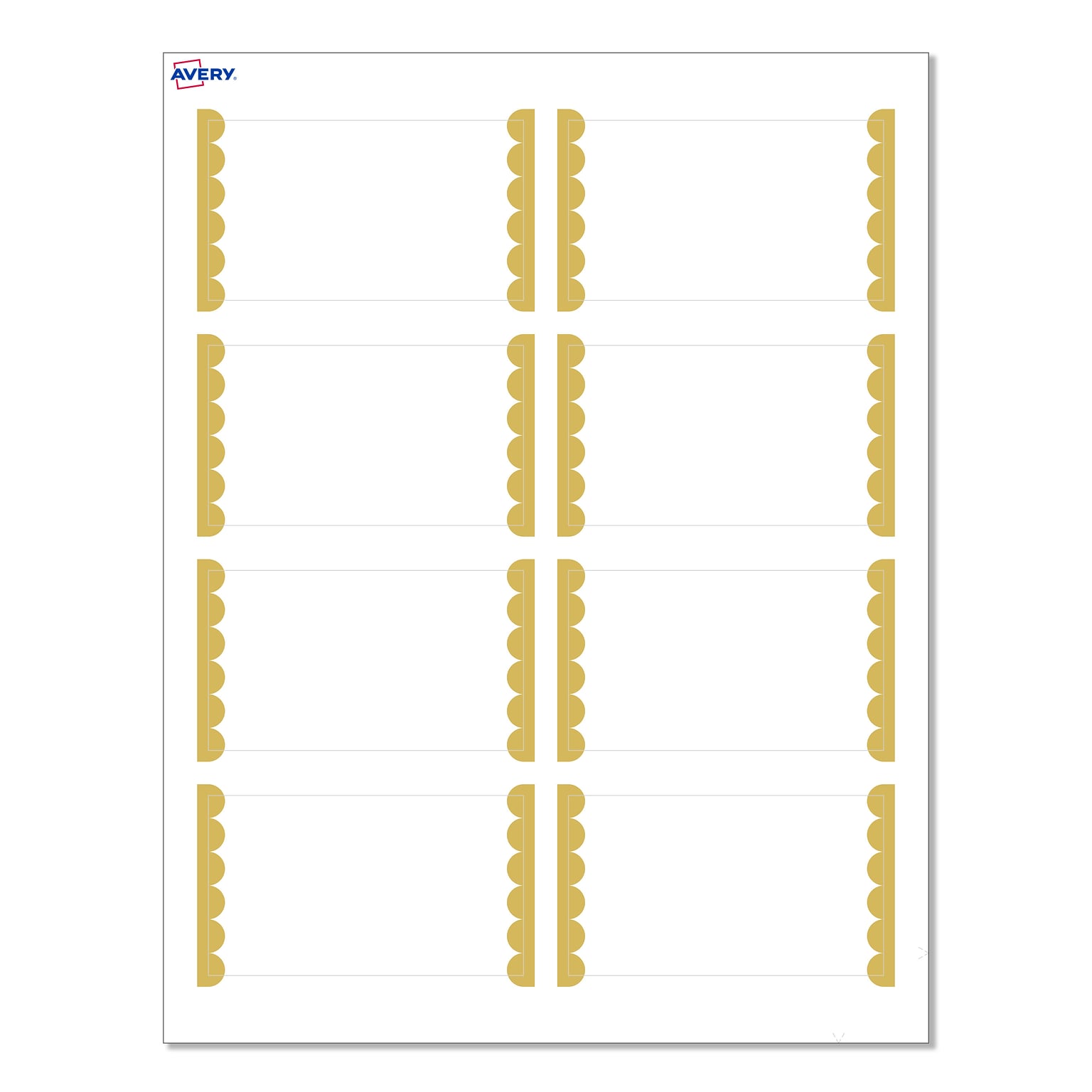Avery Gold Dots Edge Matte Blank Card, White, 80/Pack (S00-D1Y)