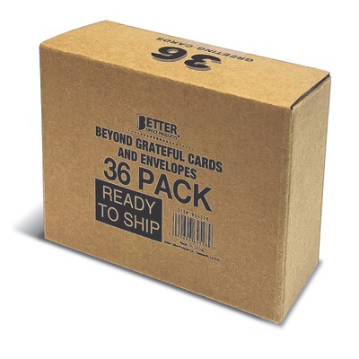 Better Office Thank You Cards with Envelopes, 4" x 6", Multicolored, 36/Pack (64528-36PK)