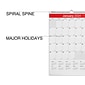 2024 Staples 12" x 17" Wall Calendar, White/Red (ST53913-24)