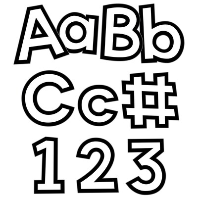 Carson Dellosa 4 Combo Pack EZ Letters and Numbers, White/Black, 219/Pack, 3 Packs/Bundle (CD-130100-3)