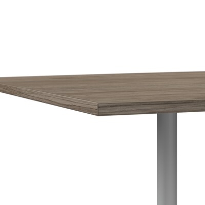 Bush Business Furniture 96W x 42D Boat Shaped Conference Table with Metal Base, Modern Hickory (99TBM96MHSVK)