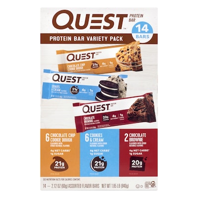 Quest Gluten Free Protein Bars Variety Pack, 2.12 oz., 14/Pack (220-02908)