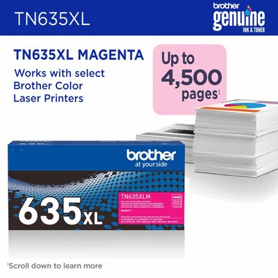 Brother TN635XL High Yield Magenta Toner Cartridge (TN635XLM)