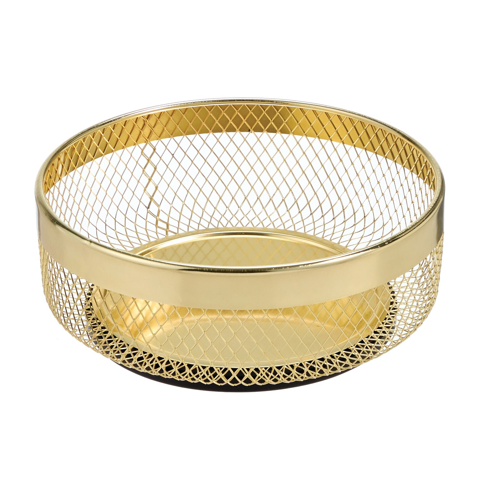 iDESIGN Metal Mesh Lazy Susan Organizer, Soft Brass (25965)