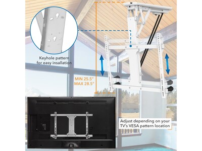 Mount-It! Full-Motion Motorized Ceiling TV Mount, 77 Lbs. Max. (MI-4224W)