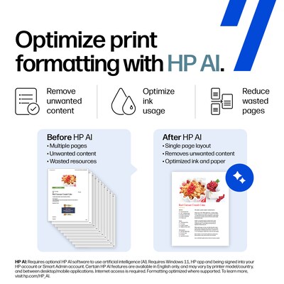 HP OfficeJet Pro 8135e Wireless Color All-In-One Printer, Scan, Copy, Fax, 3 Months Free Instant Ink, AI Enabled (40Q35A)