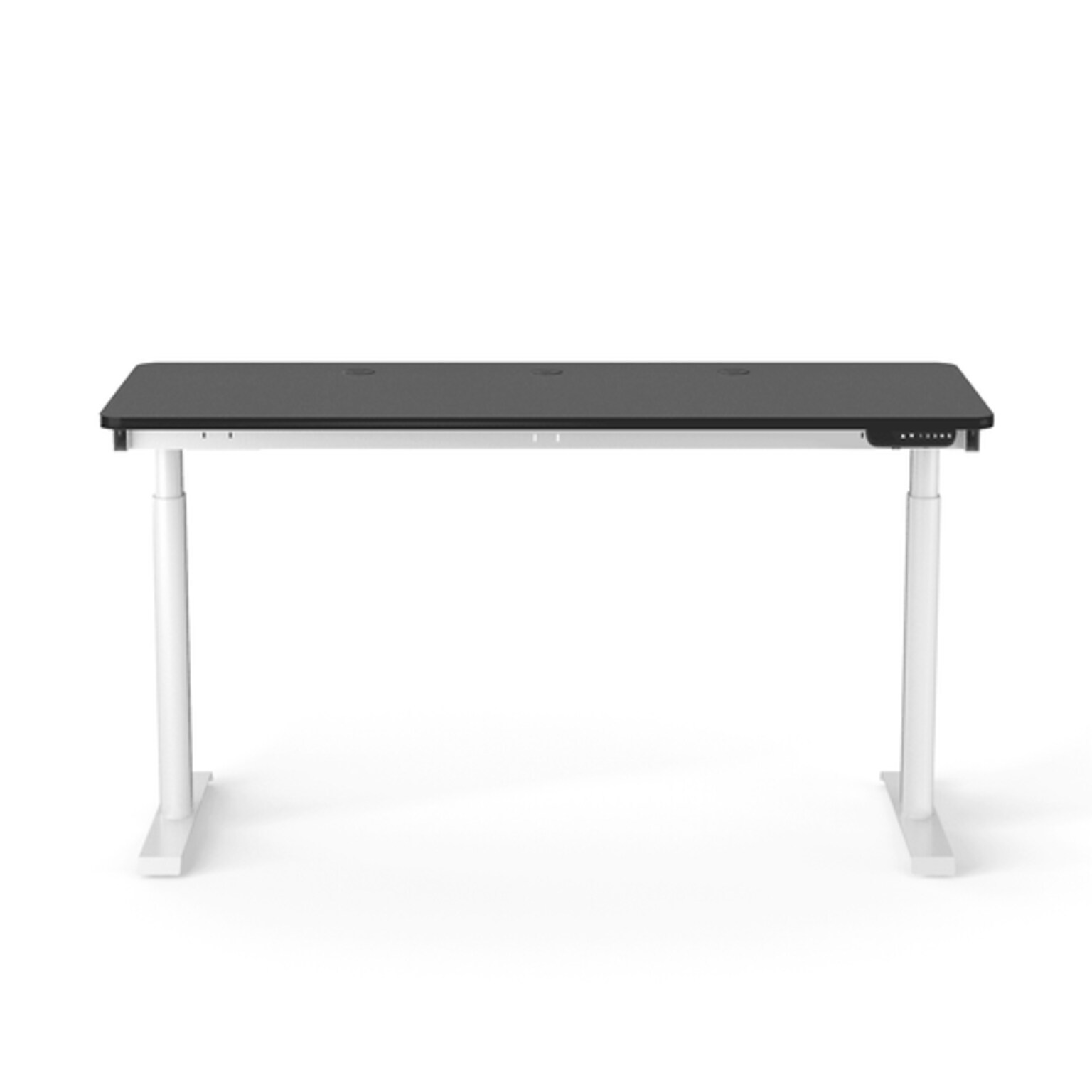 VersaDesk PowerLift 60W Electric Rectangular Adjustable Standing Desk, Black/White (PLSDR6024-WB-APP)