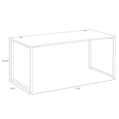 Hirsh Standing Height Computer and Office Desk, 72" x 30", Black/Gray Elm (23953)