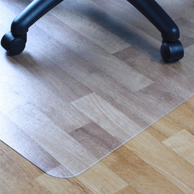 Floortex Valuemat Straight Edge with Rounded Corner Chair Mat, 52" x 45", Clear (FR1213417EV)