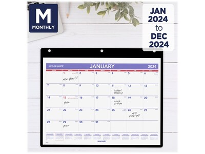 2024 AT-A-GLANCE 11" x 8" Monthly Wall Calendar with Jacket (SK8-00-24)